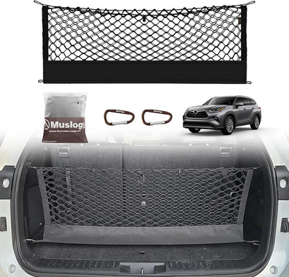 Muslogy Truck Bed Cargo Net Trunk Netting Compatible with 2023-2025 2026 Honda CR-V Accessories, Pickup Cargo Organizer SUV Sedan Storage Net w/Heavy Duty Carabiners - Colors B