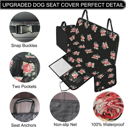 Femuar Dog Car Seat Cover with Storage Pockets Mesh Visual Window, Waterproof Nonslip , Heavy Duty Scratchproof Pet Dog Back Seat Cover Hammock for Cars Trucks and SUVs