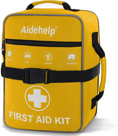 520 Pieces Premium First Aid Kit - Large Emergency Medical Kit for Survival, Car, Home, Travel, Camping, Backpack, Hiking, School (Red)