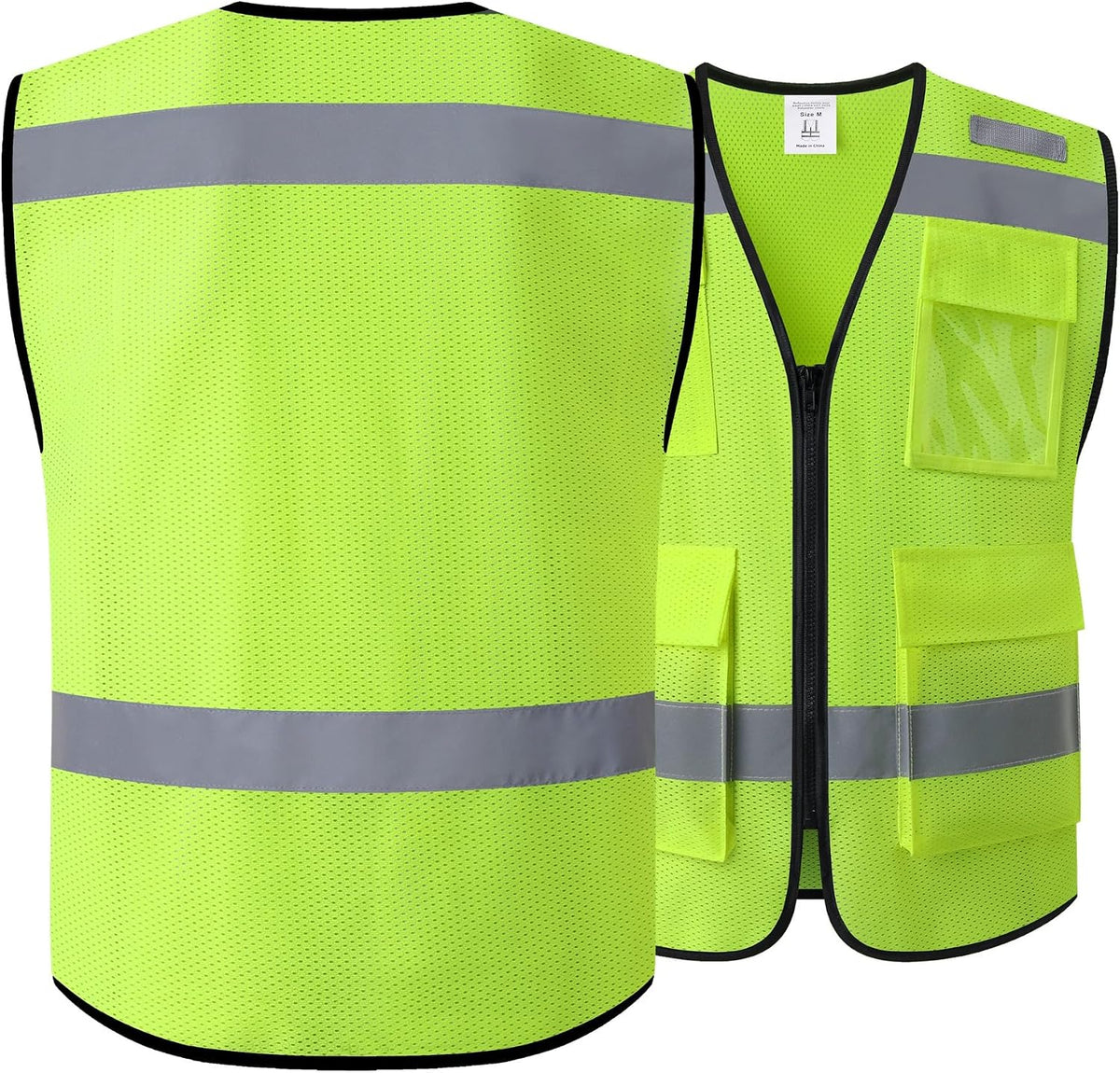 Safety Vest for Men Women Hi Vis Vest with Pockets Mesh High Visibility Vests Meets ANSI/ISEA Standards