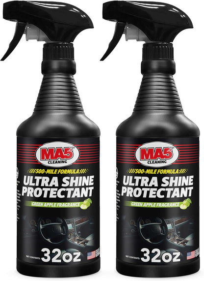 MA5X Ultra Shine Protectant | Car Interior Cleaner | Multi-Surface Car Interior Protectant with Green Apple Scent | UV Resistant | 32oz Spray Bottle | Pack of 1
