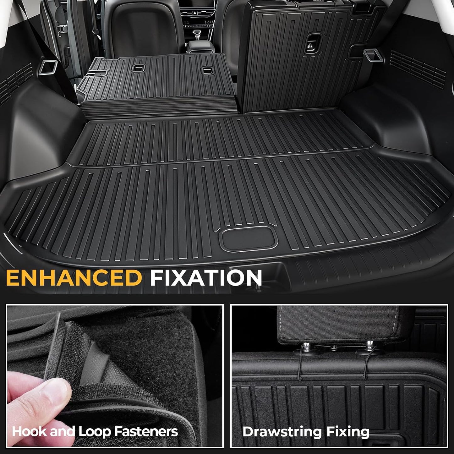 Floor Mats for Kia K5 2021-2026/Hyundai Sonata Gas 2020-2026, All Weather Floor Mats Trunk Cargo Liner Accessories, Full Coverage Set (Fit FWD Models)