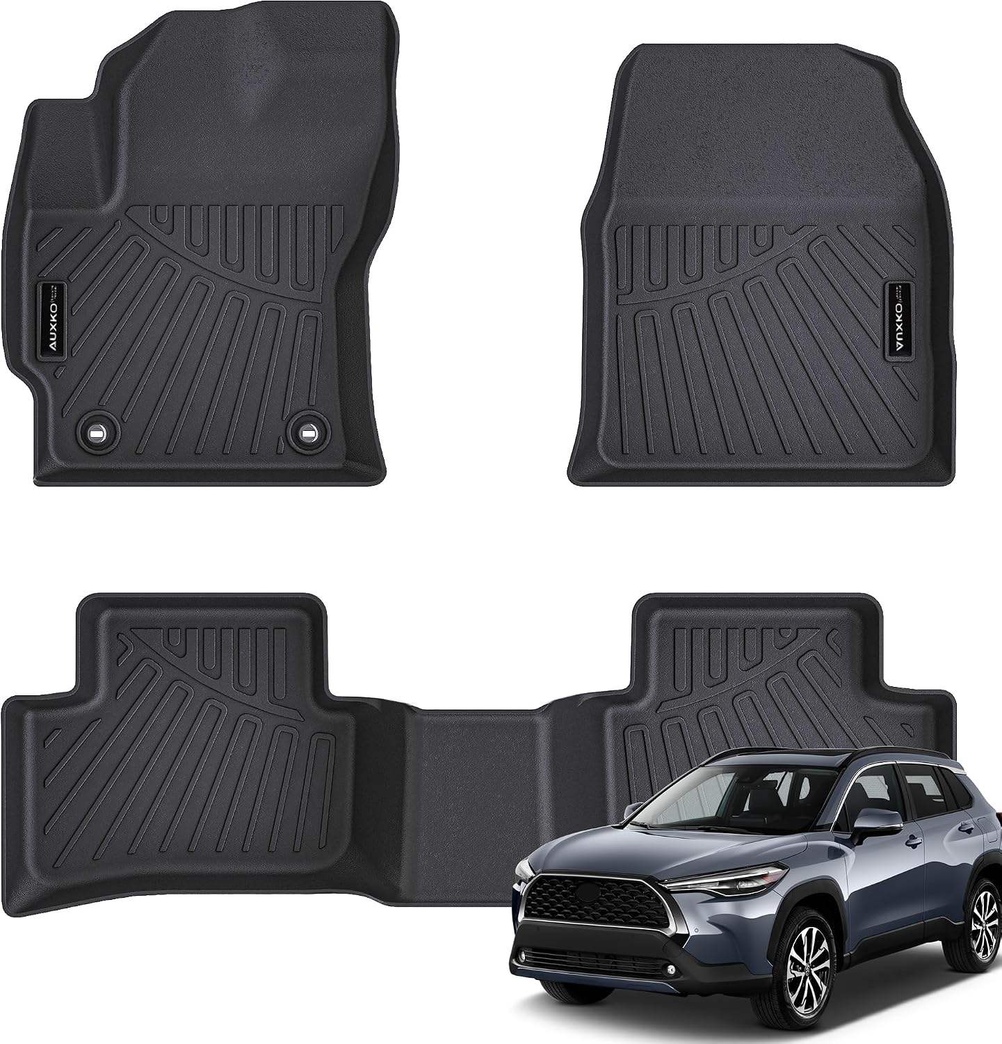 All Weather Floor Mat Fit for Toyota Corolla(Include Hybrid Exclude Hatchback) 2026 2025-2020 TPE Rubber Liners Corolla Accessories All Season Guard Odorless Anti-Slip Liner Black