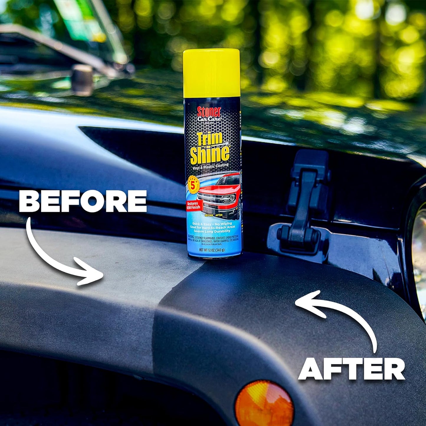 Stoner Car Care 92034-2PK Trim Shine – Black Trim and Plastic Restorer for Cars – Vinyl and Plastic Trim Protectant Coating for Interior and Exterior Use – Water-Based Formula – 22 fl oz (Pack of 2)