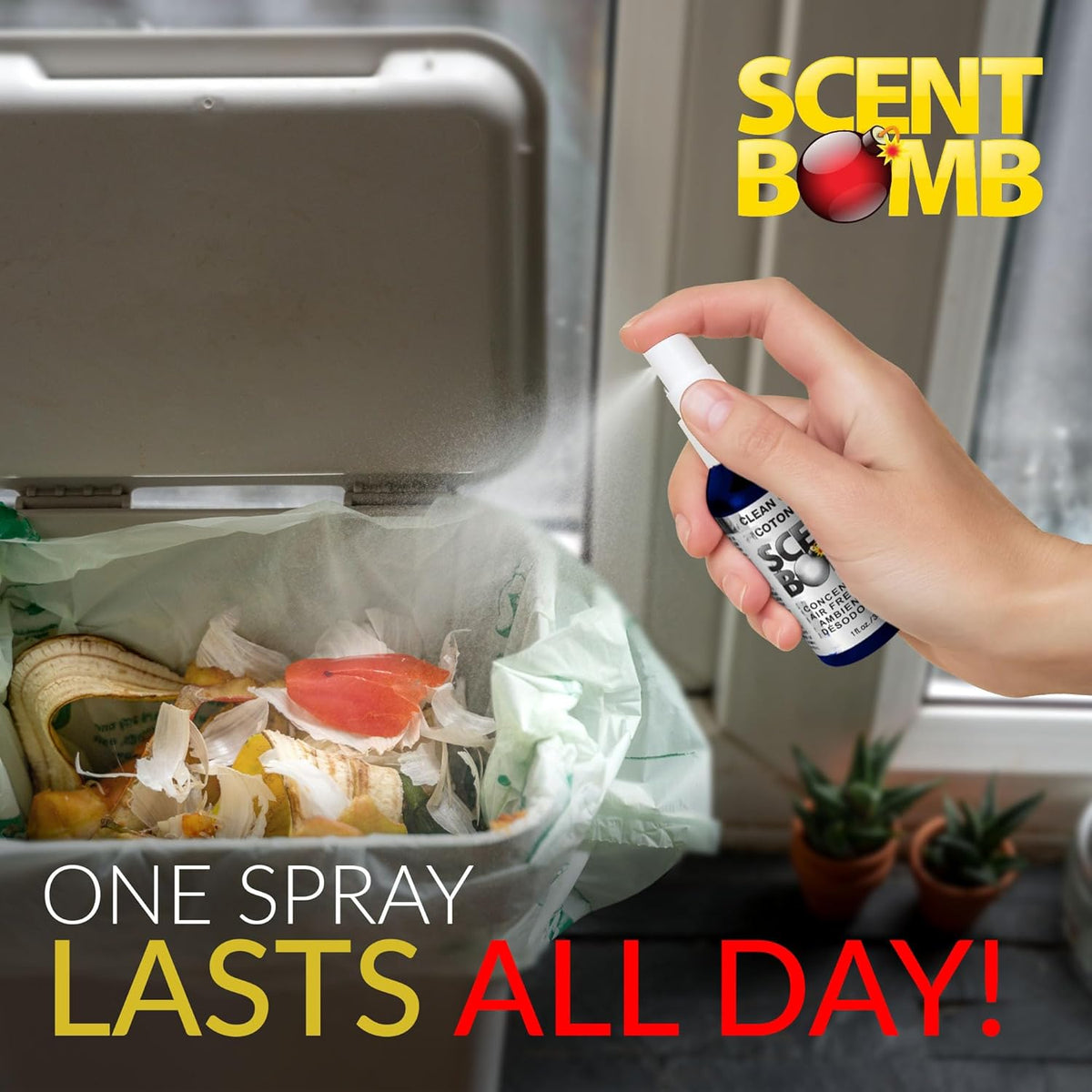 Scent Bomb Air Freshener Spray, Long-Lasting Odor Eliminator - Effective Deodorizer for Home & Car, Fresh Room Spray for Kitchen, Bathroom & Smell Neutralizer - 1 oz Pack of 4, Black Cherry Scent