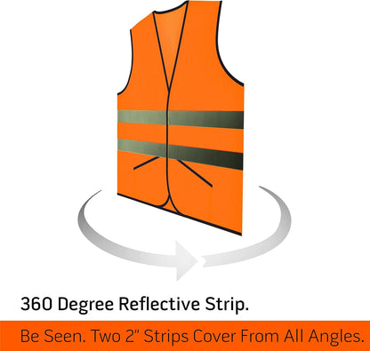 PeerBasics Pocket Safety Vest Bulk Pack Reflective High Visibility Men Women