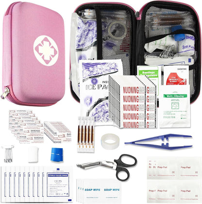 276PCS First Aid Kit Home Car Camping Hiking Emergency Supplies Small Compact Lovely Bag for School Outdoor, Basic Outdoor Essentials Survival Kit for Travel AMORNING