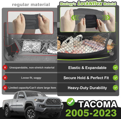Muslogy Truck Bed Cargo Net Trunk Netting Compatible with 2023-2025 2026 Honda CR-V Accessories, Pickup Cargo Organizer SUV Sedan Storage Net w/Heavy Duty Carabiners - Colors B