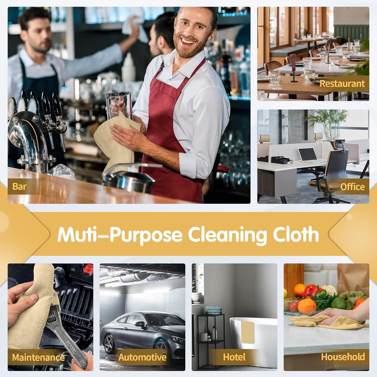 FIXSMITH Microfiber Cleaning Cloth - Pack of 50, Microfiber Towels for Cars 16 x 12 in, Highly Absorbent Cleaning Rags, Lint-Free, Streak-Free Cleaning Cloths for Car Kitchen Home Office
