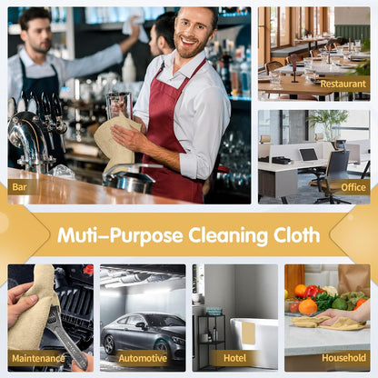 FIXSMITH Microfiber Cleaning Cloth - Pack of 50, Microfiber Towels for Cars 16 x 12 in, Highly Absorbent Cleaning Rags, Lint-Free, Streak-Free Cleaning Cloths for Car Kitchen Home Office