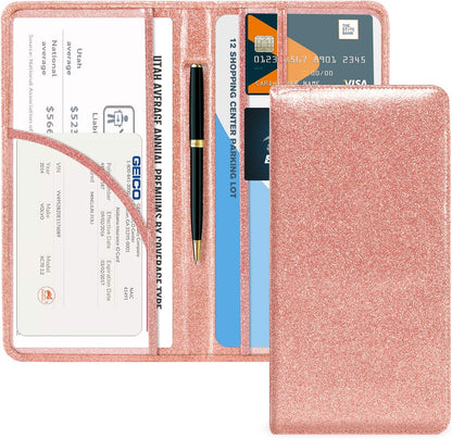 CoBak Car Registration and Insurance Holder - Vehicle Glove Box Car Organizer,Auto Truck Comparment Accessories Case with Magnetic Closure for Driver License,Cards - Colors B