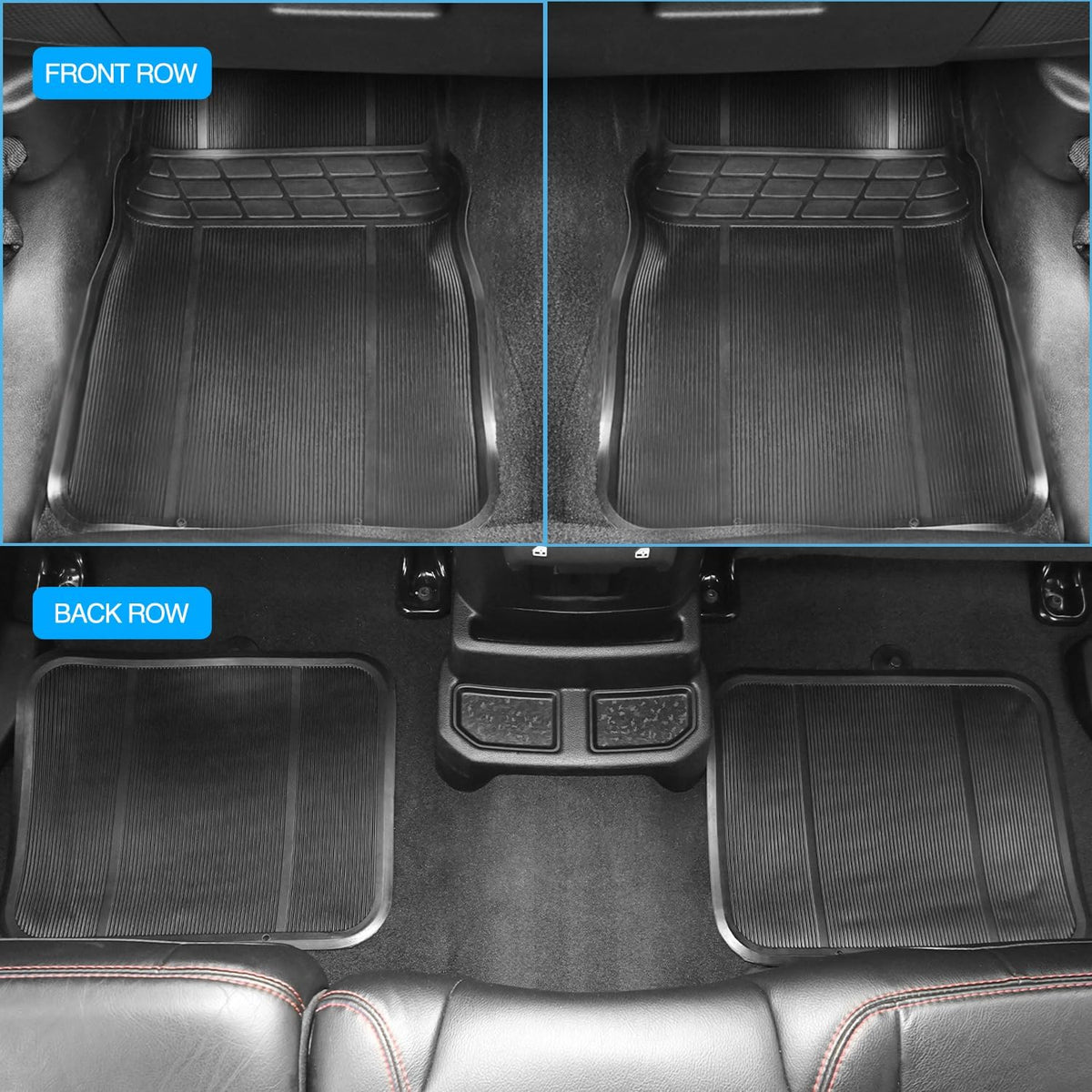 Nilight Rubber Cargo Mats for Cars Trucks SUVs,Universal Trim to fit for Most Vehicles,All Weather Protection Heavy Duty Cargo Liners