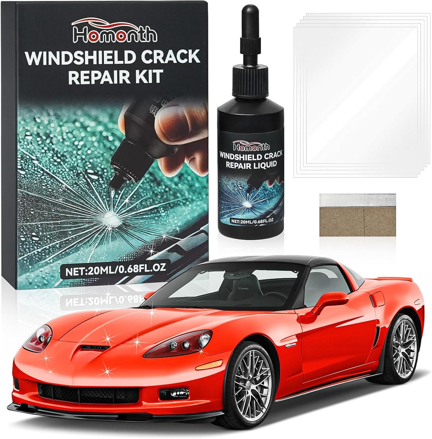 Car Windshield Crack Repair Kit - 2026 Upgrade Nano Glass Repair Liquid for Cracks & Chips, Cracks Gone Glass Remover Fluid for Quick Fix Windshields, Windows, Mirrors