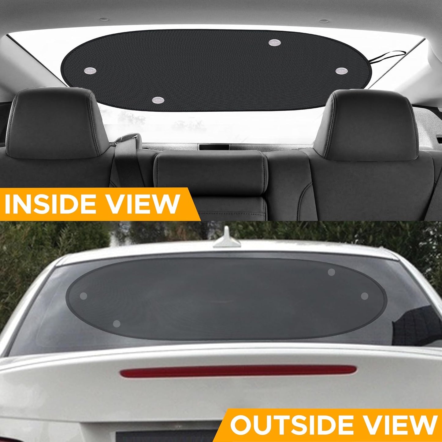 EcoNour Miniature Static Cling Window Shade for Car Sun Visor (2 Pack) | Windshield Sun Shade Static Cling for Driving Glare Shield | Cling Car Shade for Windshield | Sun Glare Protection Accessories