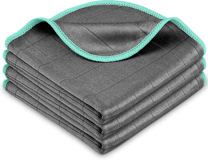 Airlab Microfiber Towels for Cars Wash Drying Thick Plush Cleaning Cloth Auto Detailing Super Absorbent for Interior & Exterior Lint Free, Streak Free, 16" X 16", 800 GSM, Pack of 4