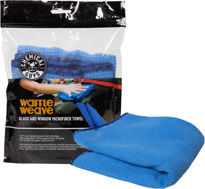 Chemical Guys Waffle Weave Gray Matter Microfiber Drying Towel - 25" x 36", Premium Blend Microfiber Towel with Soft-Banded Edging for Scratch-Free Car Drying, Ultra Absorbent