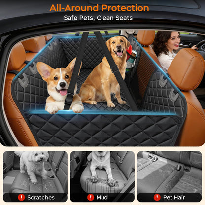 URPOWER Dog Car Seat Cover for Pets 100% Waterproof Seat Cover Hammock 600D Heavy Duty Scratch Proof Nonslip Durable Soft Back Seat Covers for Cars and SUVs