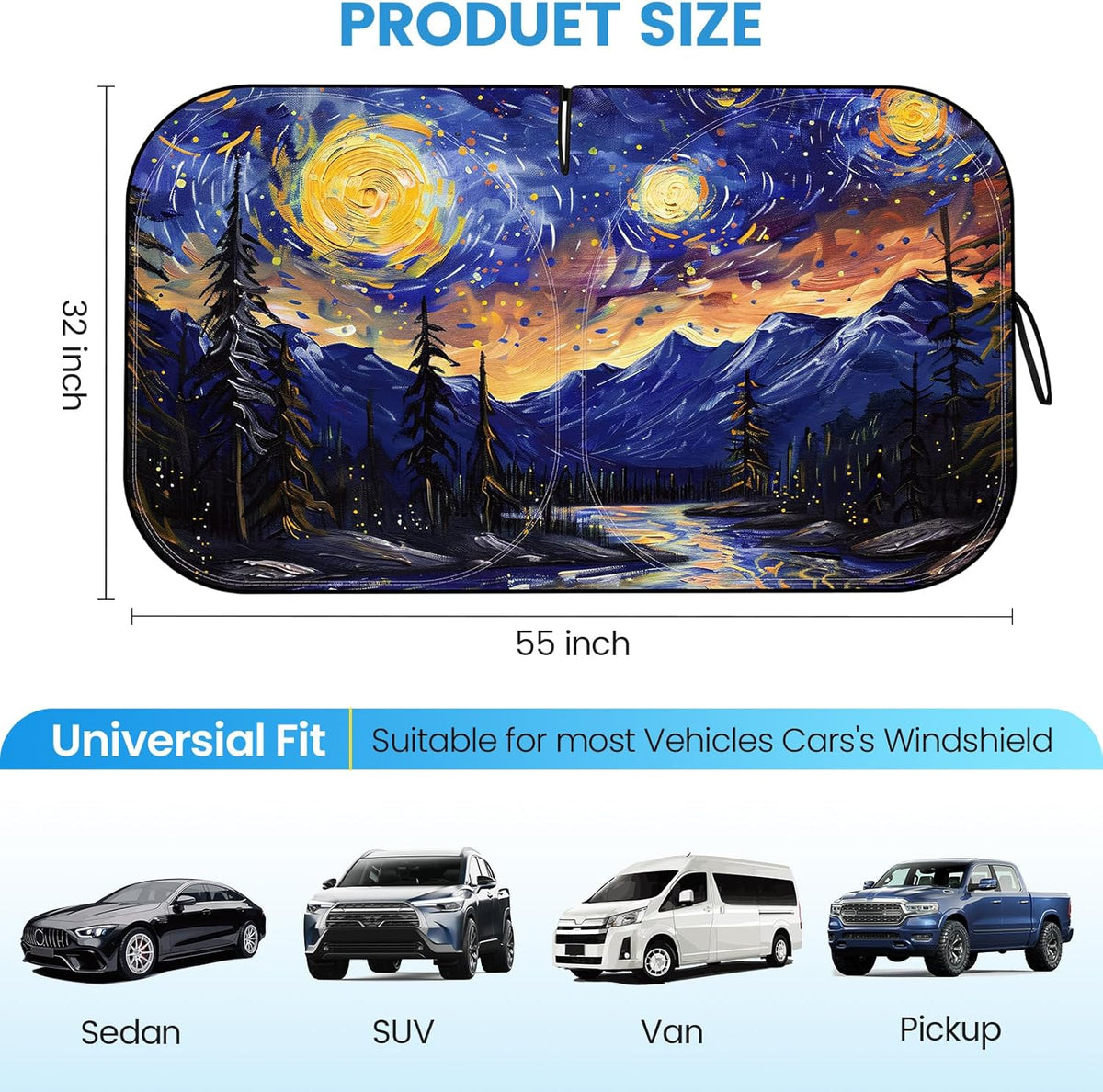 Windshield Sun Shade - Windshield Sun Shade Foldable Offers Ultimate Protection for Car Interior UV Protection Car