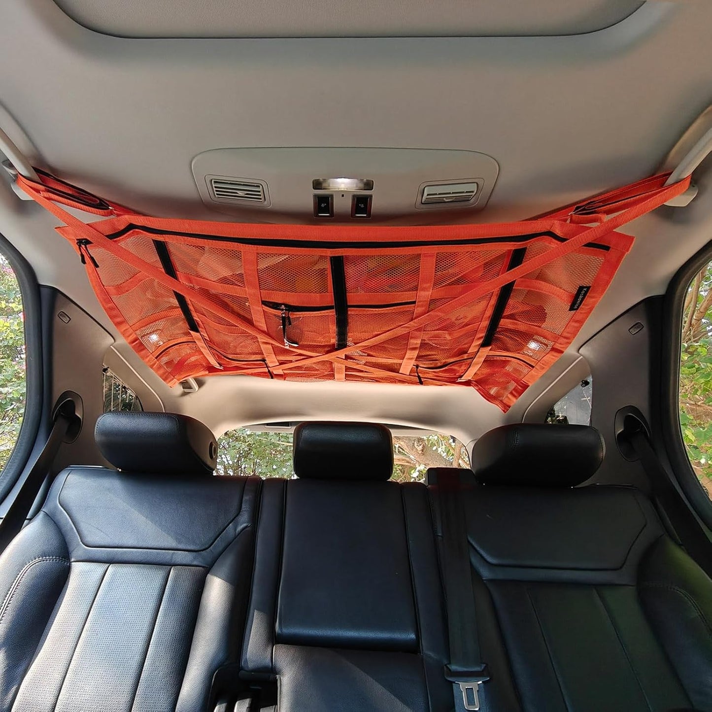 SUV Car Ceiling Cargo Net Pocket,35.4"x23.6" Double-Layer Mesh Car Roof Storage Organizer for Ford,F150,Jeep,Honda CRV,RAV4,Van Organizers and Storage,Camping Accessories