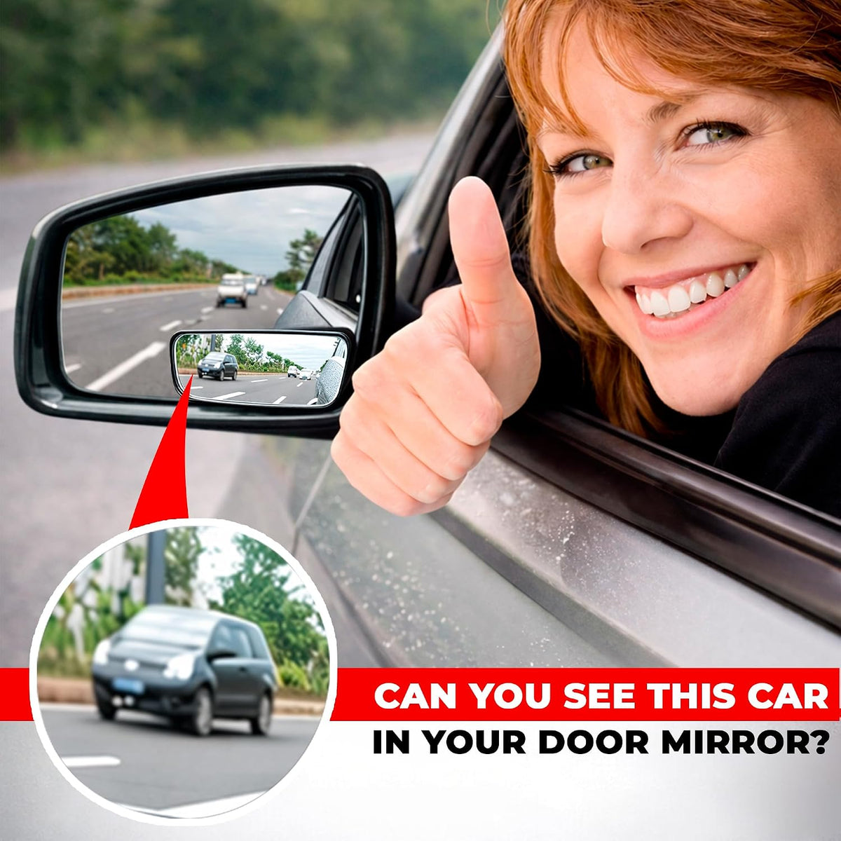 Utopicar Long Blind Spot Car Mirror Aesthetic Convex Mirrors 5.3” x 1.3” - Side Mirror Engineered Design - Up & Down Adjustable - Blind Spot Rear View Mirrors for Car (2-Pack)
