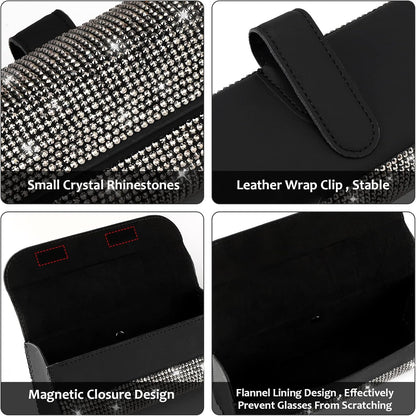 Accmor Sunglasses Holder for Car Sun Visor, Auto Eyeglasses Protective Storage Case, Vehicle Visor Accessories Organizer Box