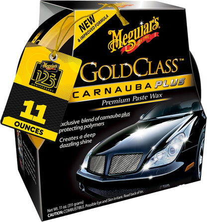 Meguiar’s Gold Class Carnauba Plus Premium Paste Wax, Car Wax Paste For Diy Drivers & Detailers, Car Wax With Carnauba + Polymer Protection For Deep Gloss, Clear Coats On Cars, Trucks & Suvs -11 Oz