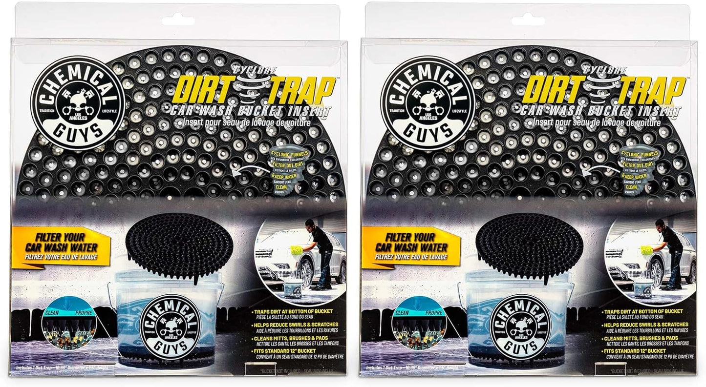 Chemical Guys Cyclone Dirt Trap Car Wash Bucket Insert Black Color (2 Pack) - DIRTTRAP01_02