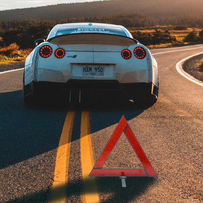 2 PCS Reflective Folding Vehicle Danger Sign, Safety Triangle Kit, Vehicle Breakdown Stop Warning Sign, Fit for Most Car (Red)