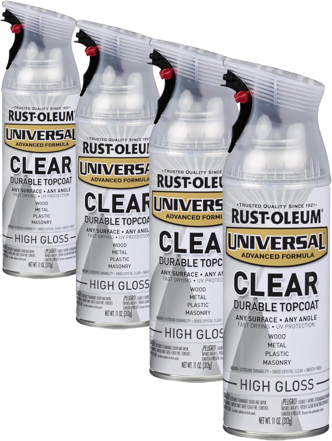 Rust-Oleum 302151 Universal All Surface Clear Topcoat Spray, 11 oz, Dead Flat Clear - Colors B