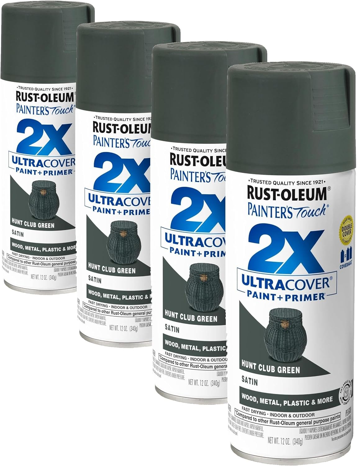 Rust-Oleum 334029 Painter's Touch 2X Ultra Cover Spray Paint, 12 oz, Gloss Clear - Colors F