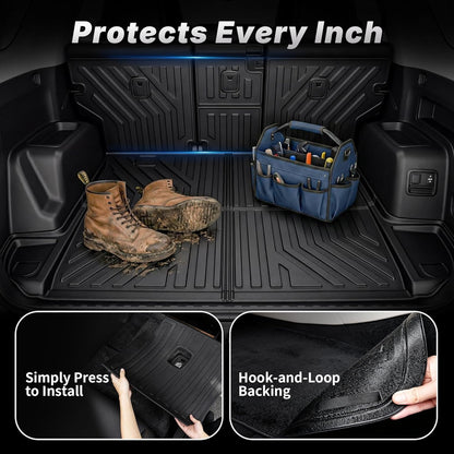 OEDRO Cargo Trunk Liner Fit for 2010-2017 Chevrolet Equinox L/LS/LT/LTZ/Premier& 10-17 GMC Terrain SL/SLE/SLT/Denali, All Weather Custom Fit Anti-Slip Cargo Mat, Black