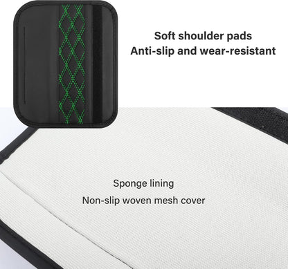 2PCS Car Seat Belt Cover Pads,Leather Seatbelt Covers Protect Shoulder and Neck Car Accessories Interior,Universal Car Seat Strap Pads Car Decorations for Most Cars Trucks (Black/Red)