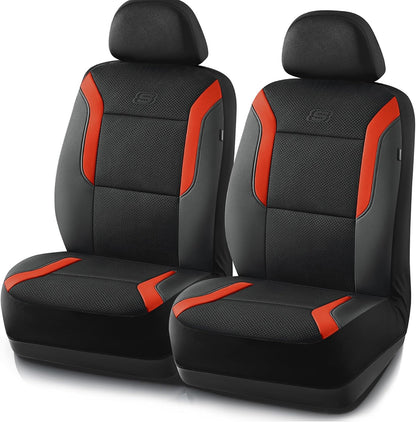 Skechers Memory Foam Seat Covers, Air Cool Mesh Thick Car Seat Covers, Car Seat Covers Front Seats Airbag Compatible, Universal Automotive Comfort for Most Cars, Vans, Trucks, SUV,Black