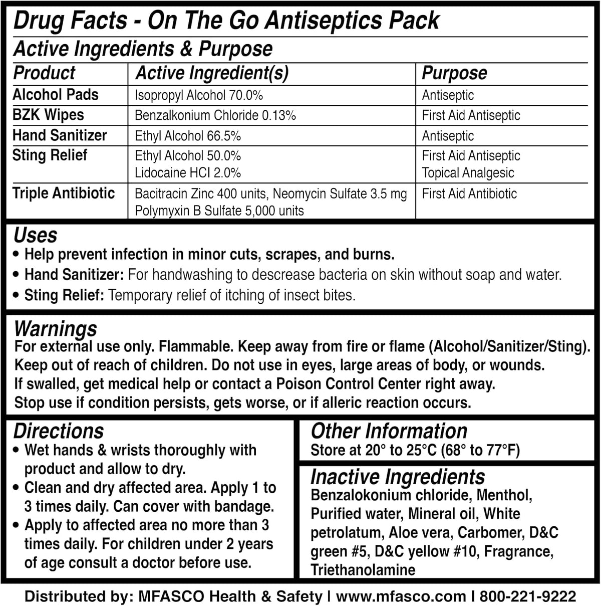 MFASCO - 7 in 1 - Travel Size Medicine Kit - TSA Approved | 28 First Aid Emergency OTC Medicine Packets for Cruise & International Travel | Compact Med Refill for Traveling & Office Assembled in USA