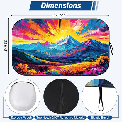Car Windshield Sun Shade, Foldable Front Window Sunshade Blocks UV Rays, Keep Car Interior Cool, Universal Fit for Hatchback, Truck, SUV, MPV