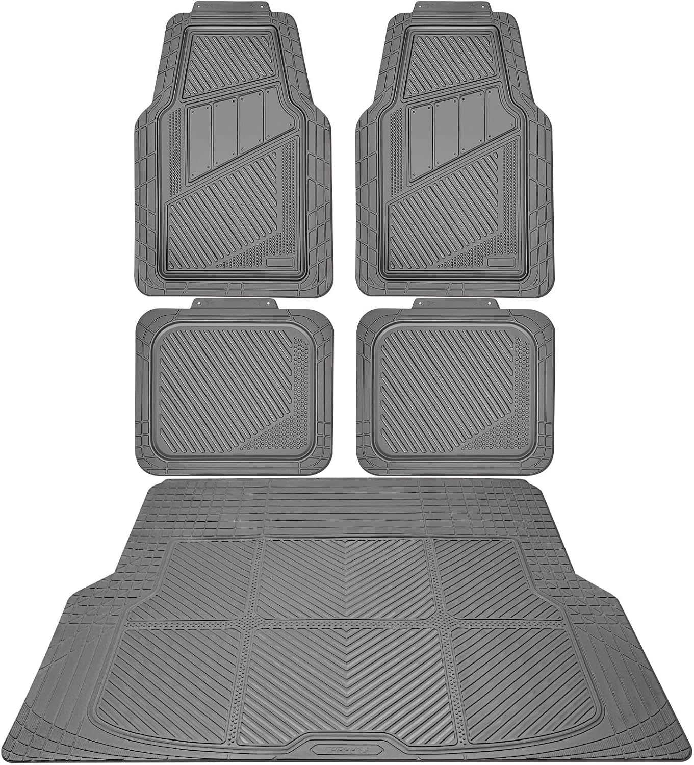 CAR PASS Heavy Duty Rubber Floor Mats 4-Piece,Pink Car Mats Full Sets Anti-Slip,Waterproof Universal Trim-to-Fit for Car SUV Truck, Durable All Weather Automotive Car Mats for Women,Girly(All Pink)