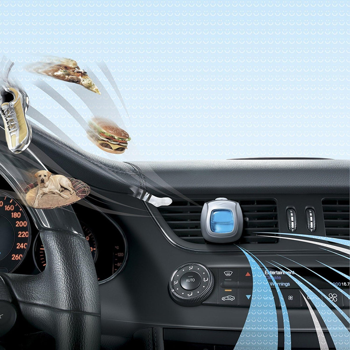 Febreze Car Air Freshener Vent Clip Platinum Ice Scent, .07 oz. Car Vent Clip, Pack of 4