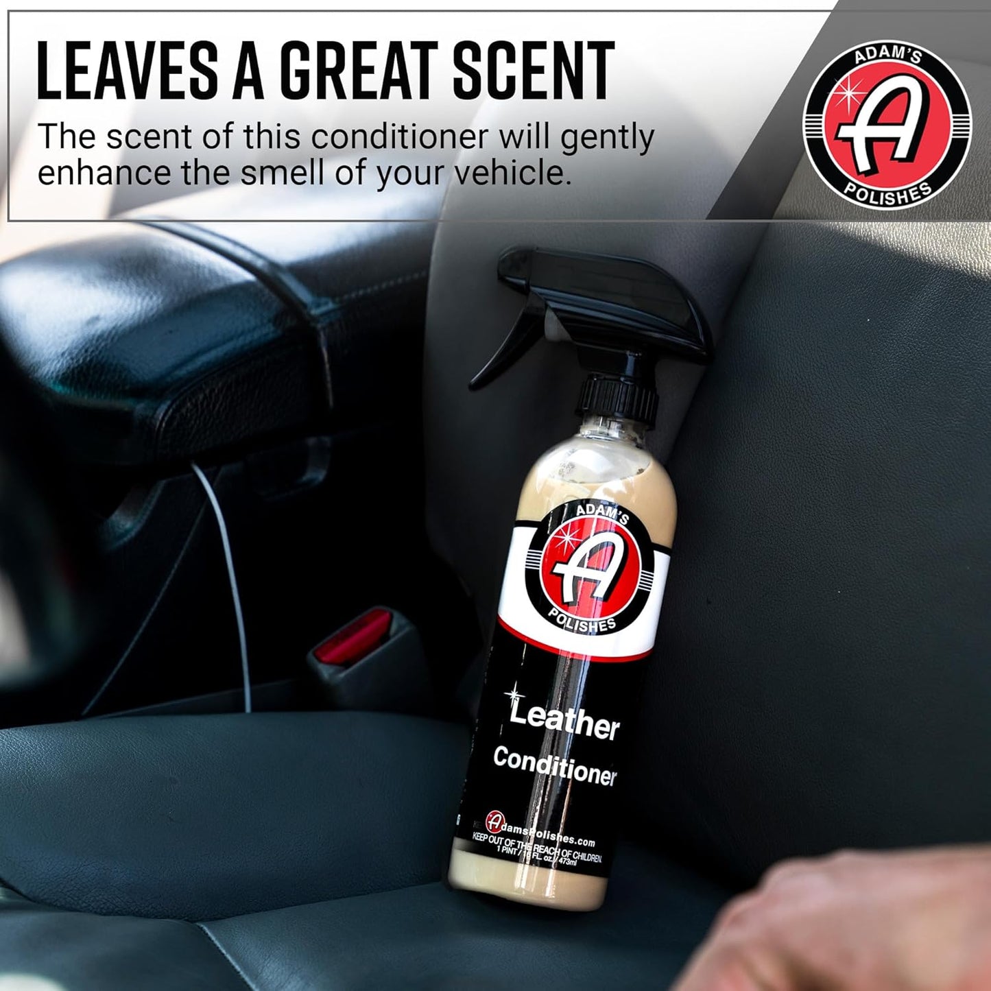 Adam's Polishes Leather Conditioner 16oz - Conditions Leather, Vinyl, and Plastic Interior Surfaces - Contains Premium UV Blockers for SPF 65 Protection - Long Lasting Protection