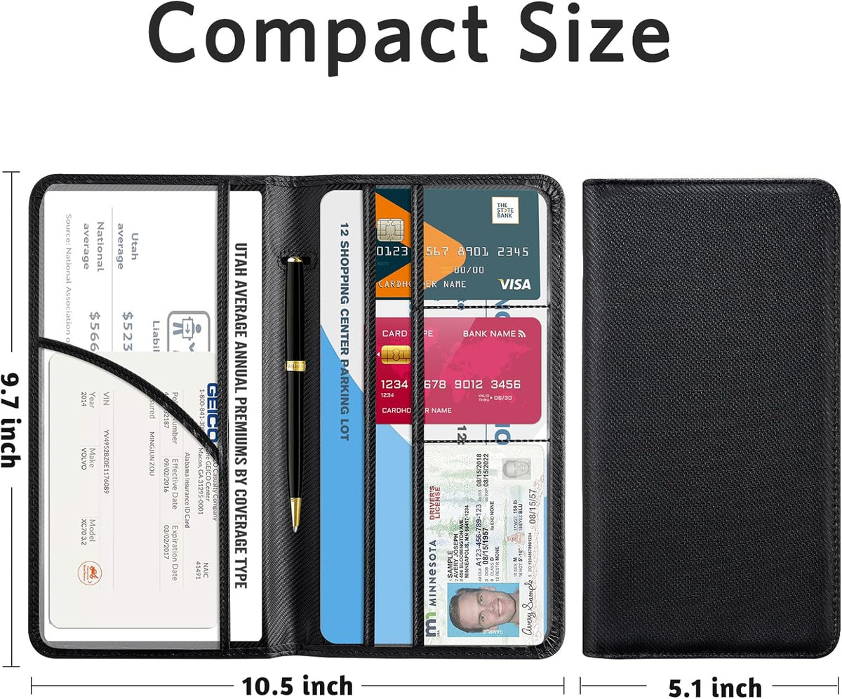 CoBak Car Registration and Insurance Holder - Vehicle Glove Box Car Organizer,Auto Truck Comparment Accessories Case with Magnetic Closure for Driver License,Cards - Colors B