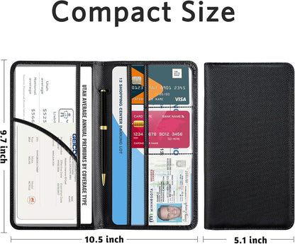 CoBak Car Registration and Insurance Holder - Vehicle Glove Box Car Organizer,Auto Truck Comparment Accessories Case with Magnetic Closure for Driver License,Cards - Colors B
