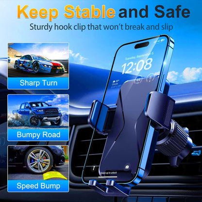 Qifutan Car Phone Holder Mount Phone Mount for Car Windshield Dashboard Air Vent Universal Hands Free Automobile Cell Phone Holder Fit for iPhone Smartphone Camera Mounts