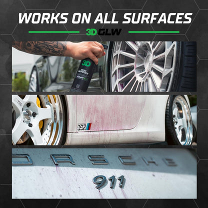 3D GLW Series Iron Remover – Fast Acting Fallout & Brake Dust Cleaner | pH Balanced Wheel & Paint Decontamination | DIY Detailing Spray | Made in USA |16 oz