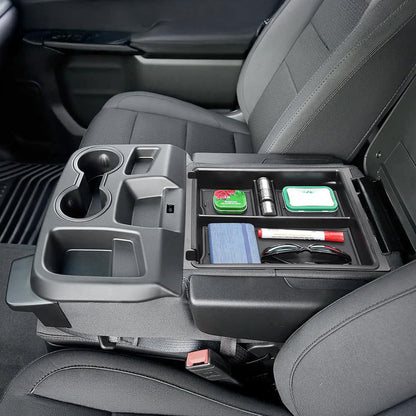 JKCOVER Center Console Hanging Organizer Box Compatible with 2019-2026 Chevy Silverado/GMC Sierra 1500 and 2020-2026 Chevrolet Silverado/Sierra 2500HD 3500HD Accessories(Split-Bench Folding Seat Only)