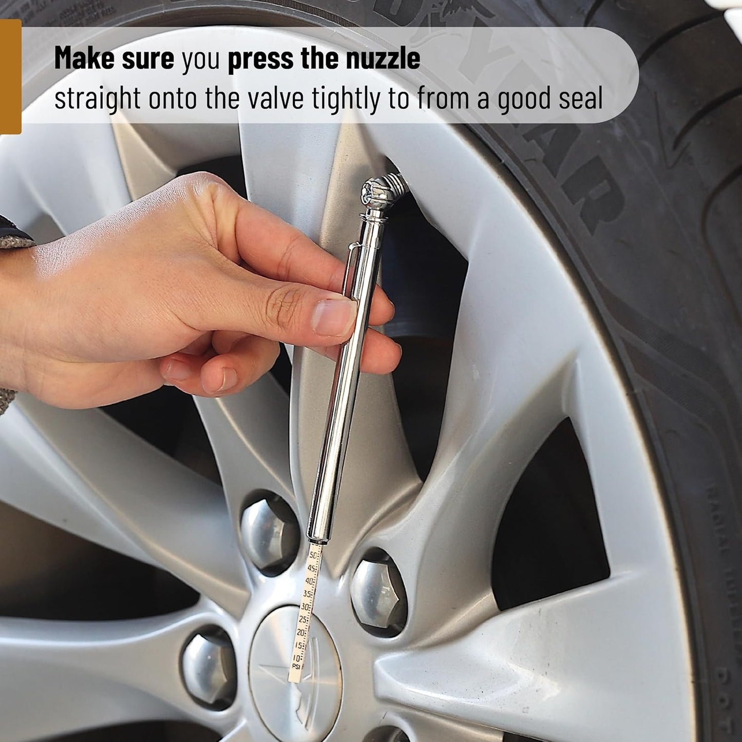 UNCO Pencil Tire Gauge, 2 Pack, 10-75 PSI, Car Tire Air Gauge
