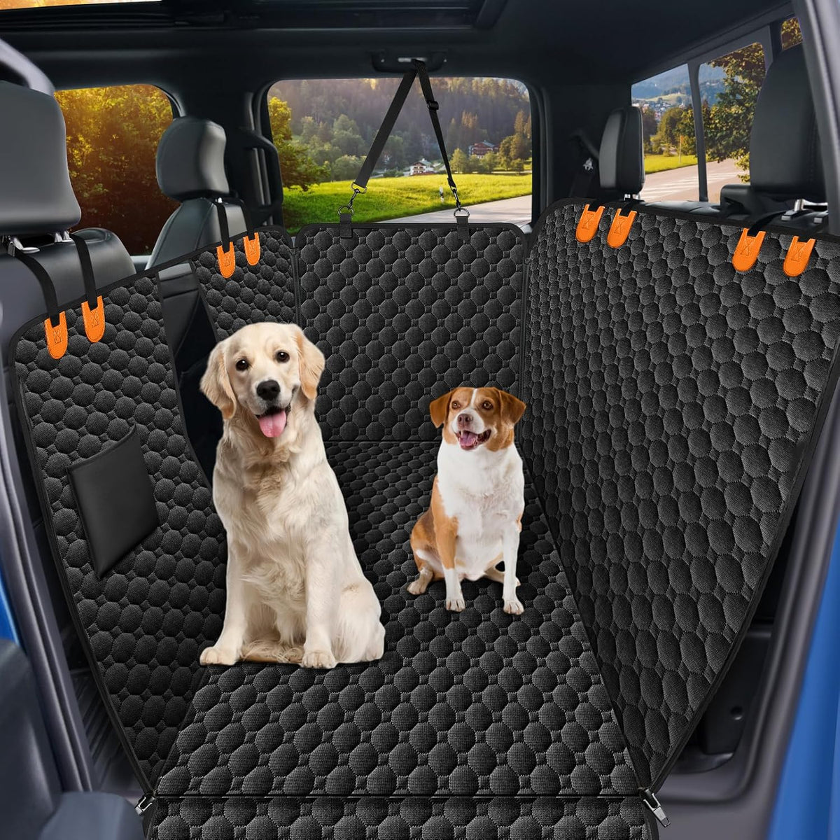 Mancro Dog Car Seat Cover for Back Seat, 2026 Upgraded 600D Heavy Duty Waterproof & Scratch-Resistant Dog Hammock for Car, Back Seat Pet Cover for Dogs with Sedan, Trucks and SUVs, Standard, Black