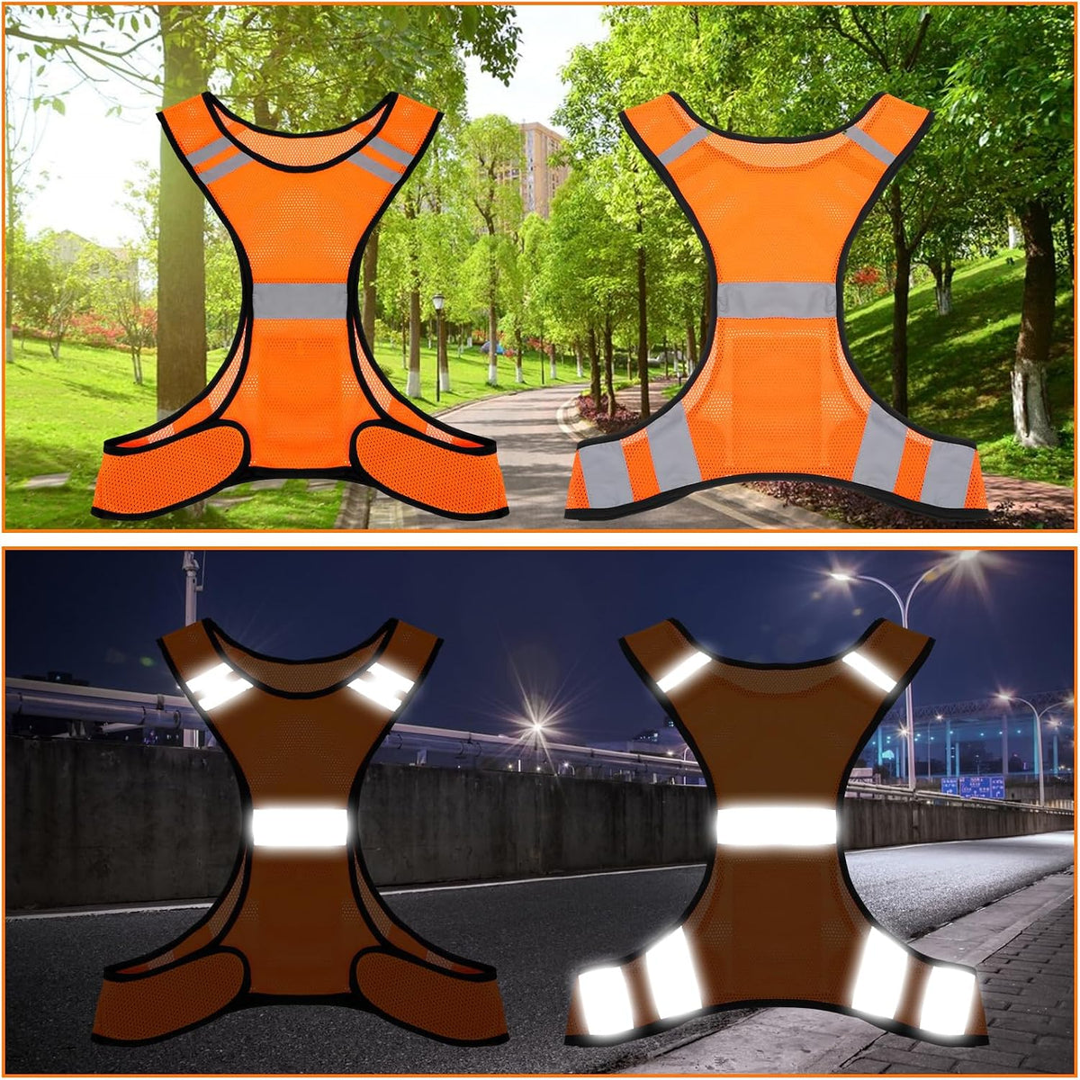 Ptwola Reflective Running Vest High Visibility Running Gear with Large Pocket Night Lightweight Reflective Safety Vest