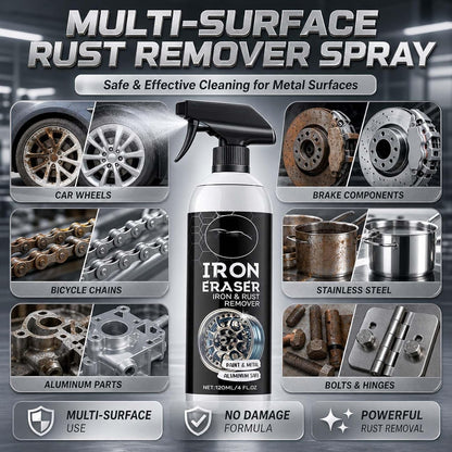 Iron Eraser Rust Remover Spray, Car Rust Remover Cleaner Spray, General rust remover Cleaner spray (120ML-3PCS)