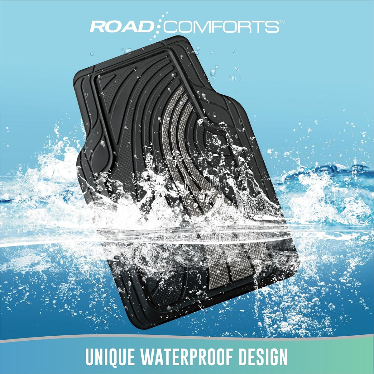 Road Comforts Car Floor Mats Full Set – Front & Rear Car Floor Mats with Aluminum Design, Anti-Slip Backing, All-Weather Protection, Trim-to-Fit Car Mats for Most Sedans, SUVs & Vans -All Pink