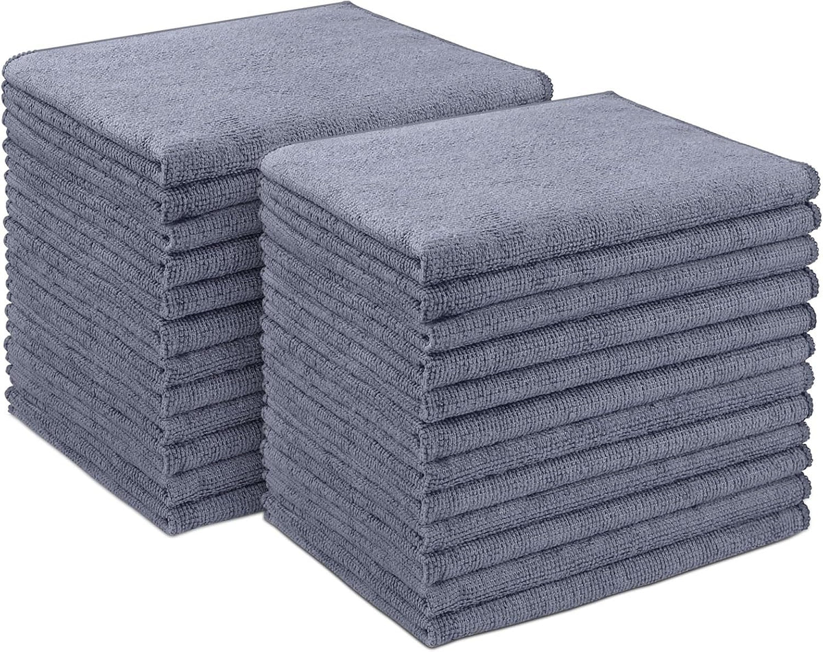 AIDEA Microfiber Cleaning Cloth 24 Pack, Microfiber Towels for Cars, Soft & Absorbent Cleaning Rags, Premium Lint Free Shop Towels for House, Kitchen, Car, 12inx16in