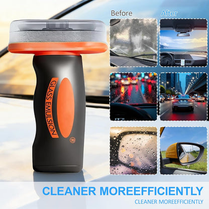 Fodeuxp 2026 New Handheld Glass Oil-Film Remover, Glass Emulsion Cleaner Cleaning Board, Automotive Oil Film Cleaning Brush for Car Windows (1 Pcs)